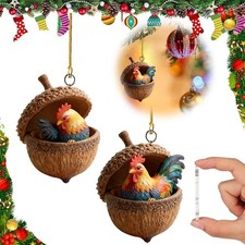  2D Forest Animal Acorn Ornaments   Cozy Forest Christmas pendant Ornament 2pcs