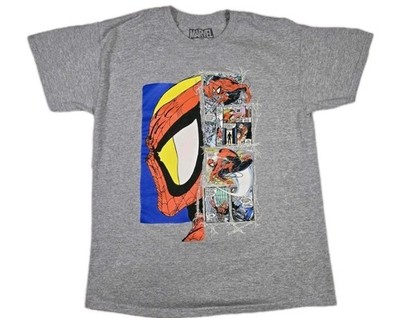 Mens Amazing SpiderMan Short Sleeve T Shirt Large Marvel Advengers  Gray 