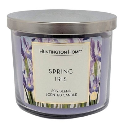 Huntington Home Spring Iris 3-Wick Candle Rare Scent Unused 14oz Aldi Candle