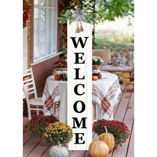 Outdoor Welcome Sign for Front Door Standing 47"X8" Large Farmhouse Wood Fram...