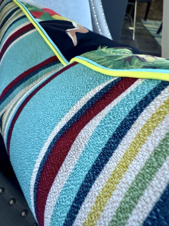 Funda de almohada vintage de tela de corteza HULA HULA Hawaiiana Land Hollywood Regency años 40 Foto 2 de 4