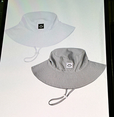 Wide Brim Baby Sun Hat w/ Chin Strap, One Size,          One white and one grey