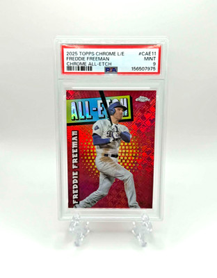 2025 Topps Chrome L/E Freddie Freeman RED Refractor Dodgers #5/5 PSA 9~JERSEY #5