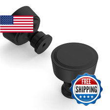 Amerdeco 10 Pack Matte Black Cabinet Knobs Single Hole Cabinet Pulls Diameter Ro