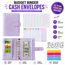 Cash Envelope Budget Binder Organizer, Money Saving Wallet with Budget Envelopes