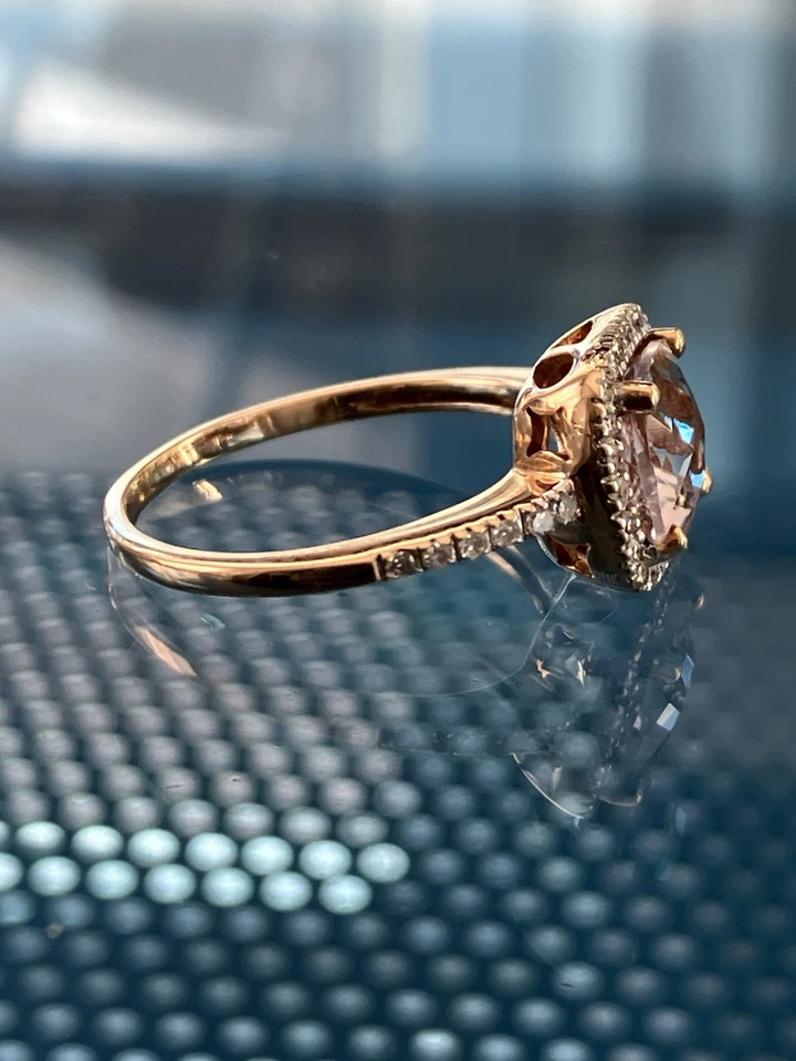 14kt Rose Gold Pink Amethyst & Diamond Ring From Macy’s - Image 4 of 4