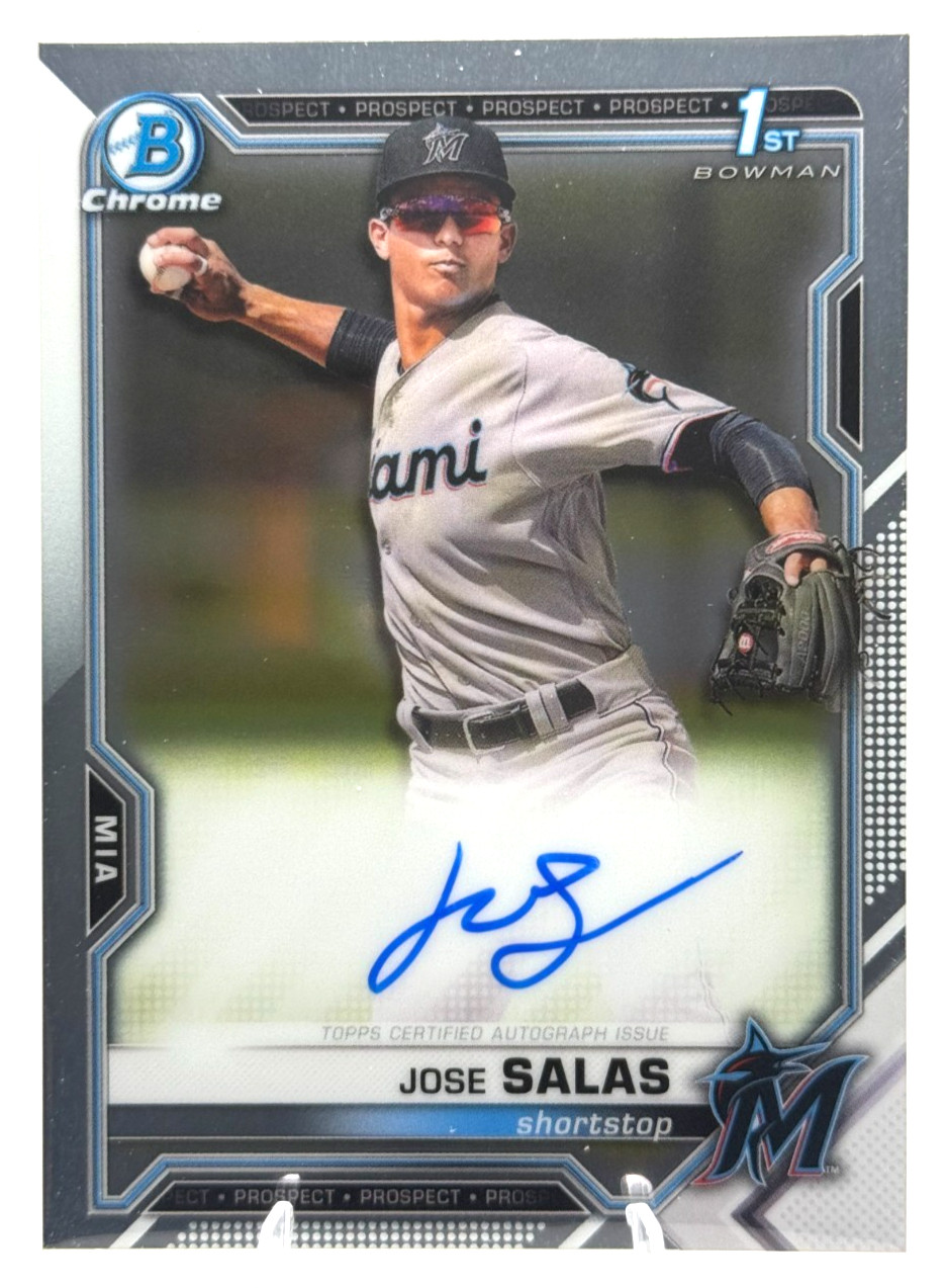 2021 Bowman Chrome Jose Salas 1st Prospect Auto CPA-JS Autograph Marlins Auto