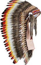 Native American-Style Feather Headdress Handmade for Festivals Costumes