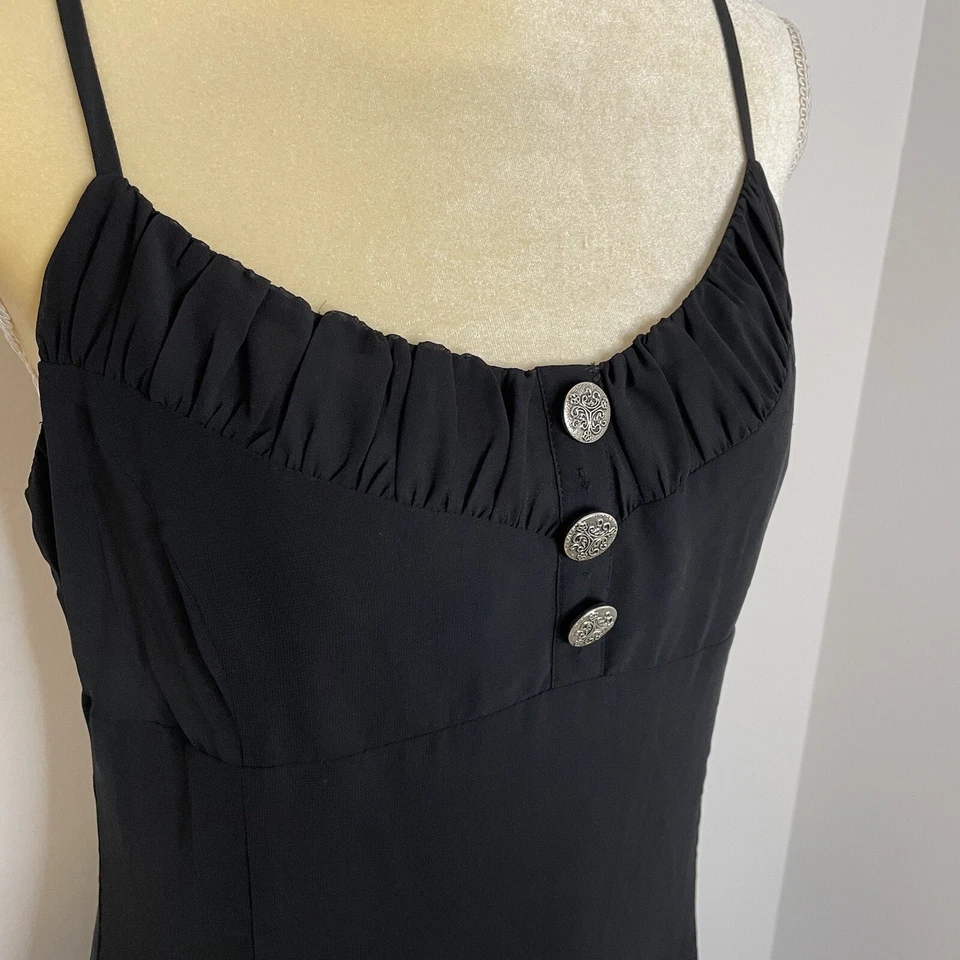 Vintage Esprit Dress Y2K LBD tiered size 8 Witchy Whimsigoth Babydoll Goth - Image 3 of 4