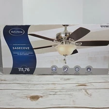 Harbor Breeze Sagecove 44" Brushed Nickel Ceiling Fan With Light Kit & Reversibl
