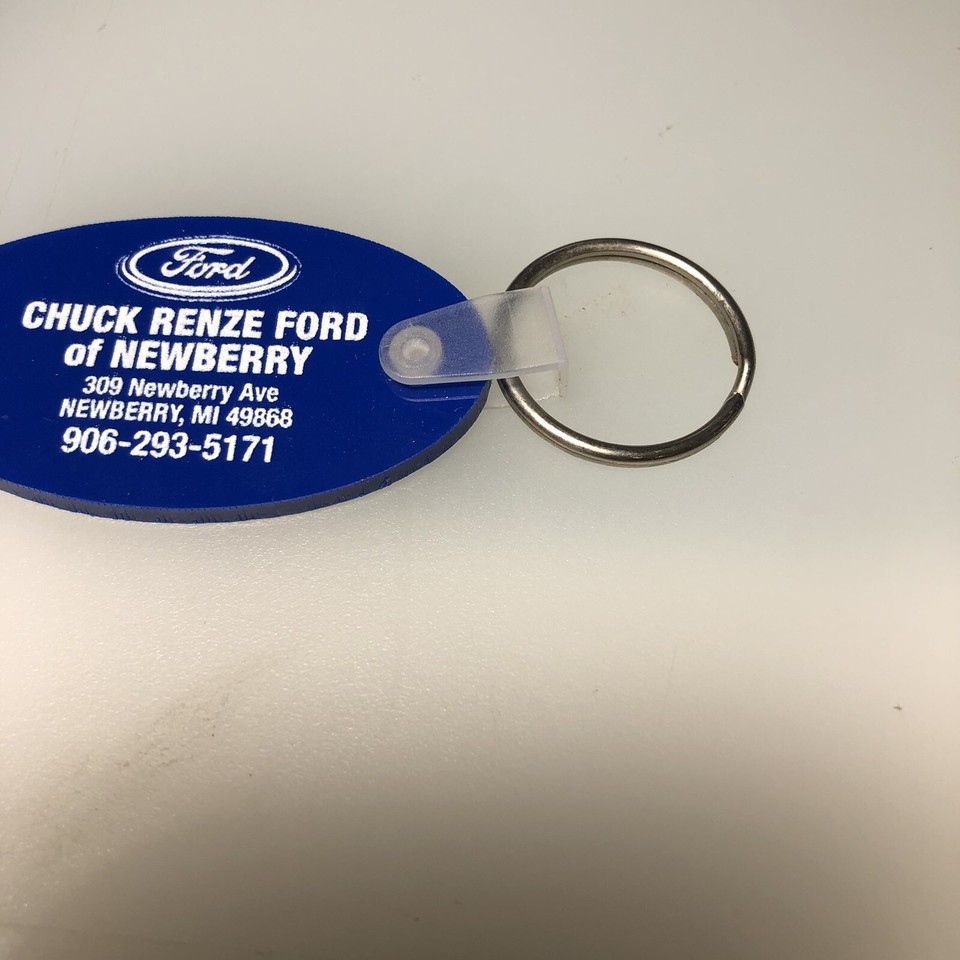 Manistique MI Chuck Renze Ford Michigan Motors Auto Car Dealer Keychain