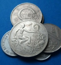 SET LOTTO 6 MONETE CECOSLOVACCHIA CON 10 koruny DEL 1930 IN ARGENTO COLLEZIONE 