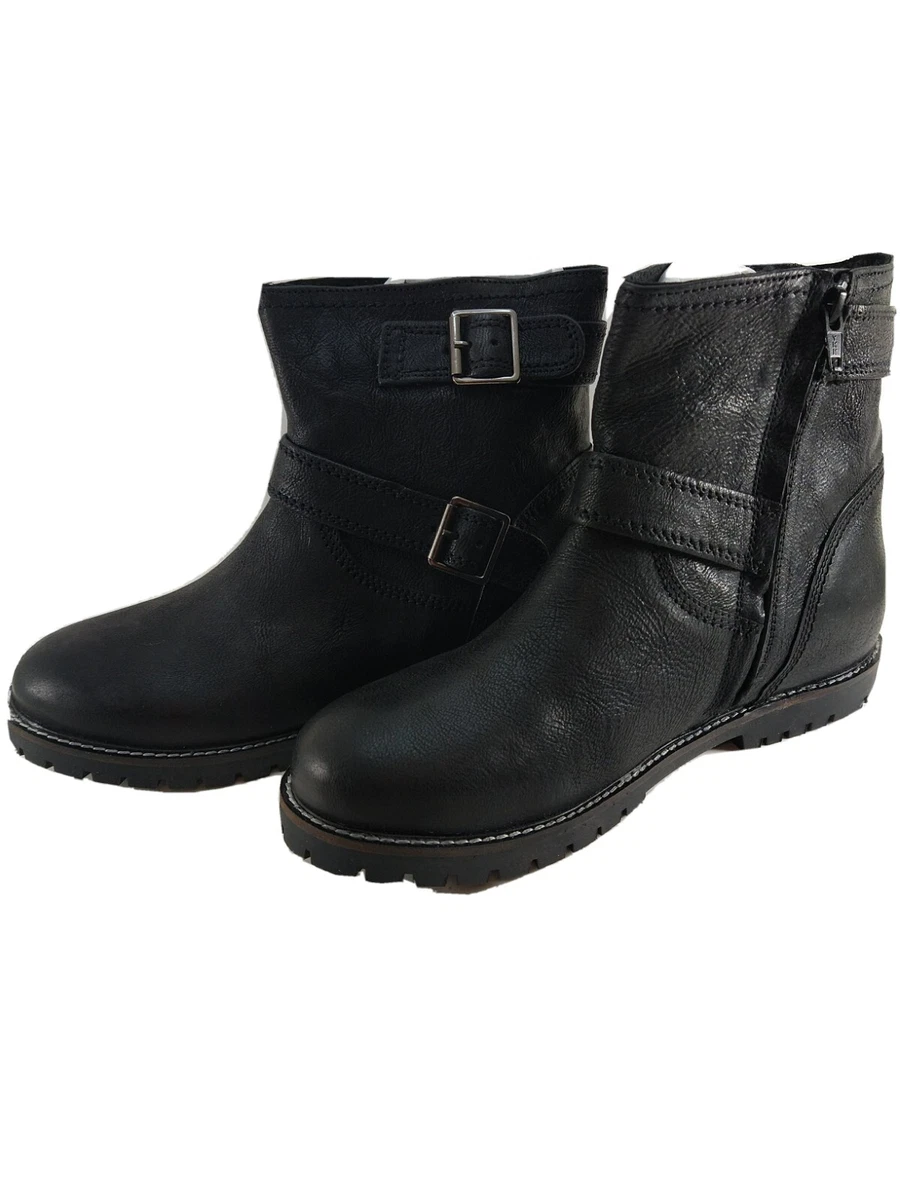 Mim Boden leather Biker Boots 4R Blk 39 New with Box