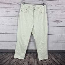 Abercrombie Fitch Jeans Womens 14 Ivory Ankle Straight Ultra High Rise