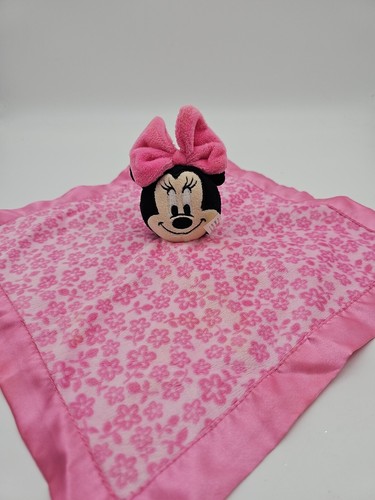 Disney Baby Minnie Mouse Satin Edge Lovey Security Baby Blanket Thumbie