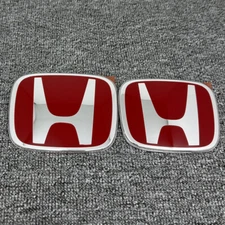 Front Grille Trunk Red Emblem For Honda Civic 2022-2025 Si Sedan 4-Door FE Badge