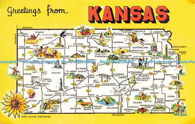 R581404 Grüße aus Kansas Karte Sunflower State Dexter Press
