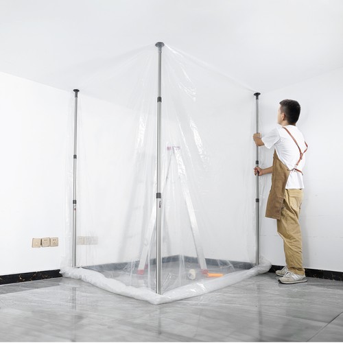 VEVOR 10x4 m Kit Barrière Anti-Poussière avec Perches Télescopiques 3 m Peinture - Imagen 8 de 12