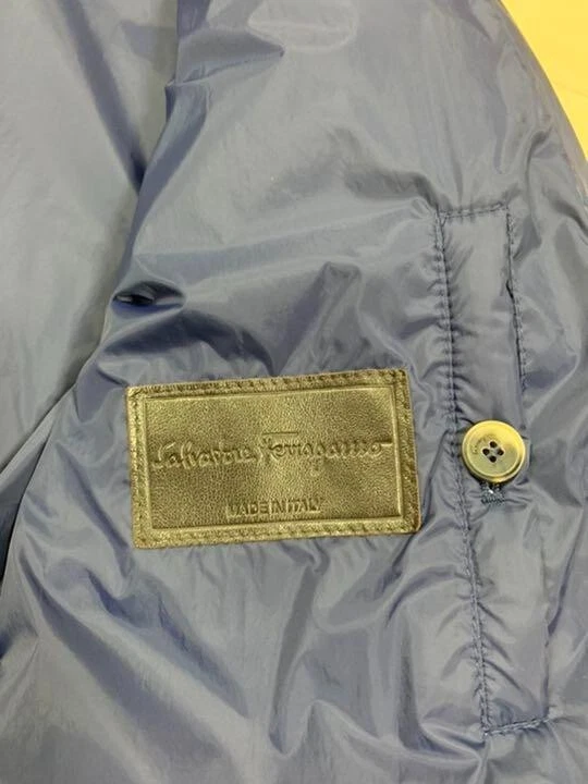 Salvatore Ferragamo Blouson Veste Homme Taille 54 Nylon Polyuréthane Marine - Photo 4/4