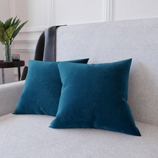 Set 2 federe per cuscini divano fodere in velluto morbido cerniera invisibile