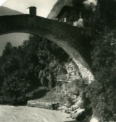 Schweiz Visptal Stalden Ritibrücke Steinbrücke Stereoview Foto 1906