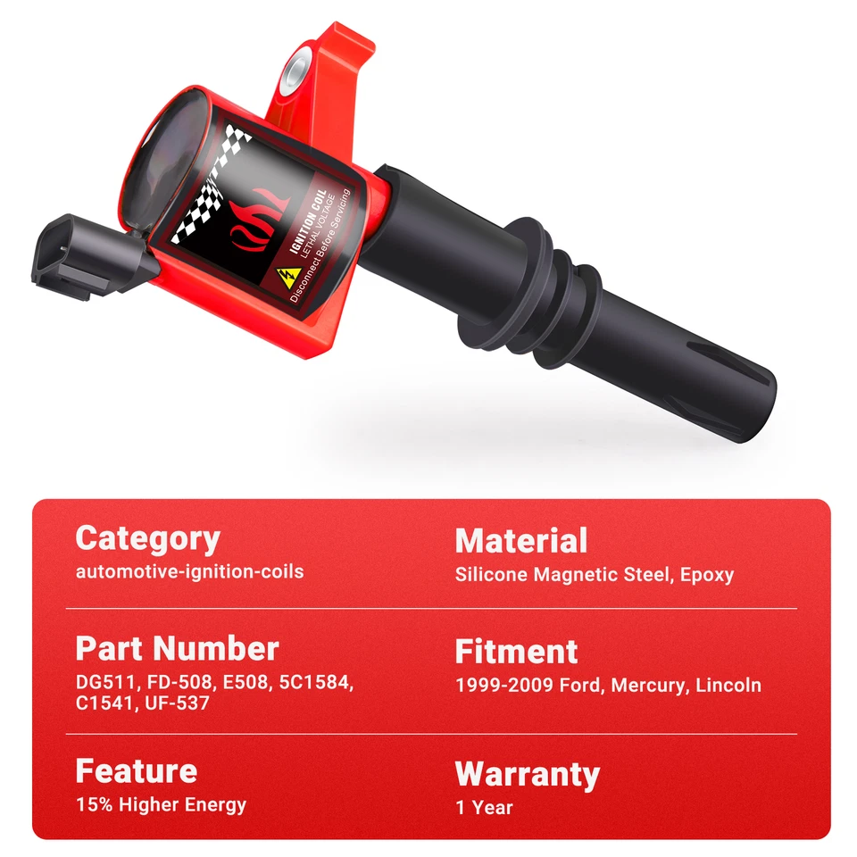 Juego de 8 bobinas de encendido DG511 para Ford F-150 Expedition 2004-2008 4,6 L 5,4 L FD508 Foto 3 de 4