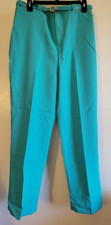 Vintage Sears Pants Teal Pin Stripes Belted Size See Measurements Union Made USA