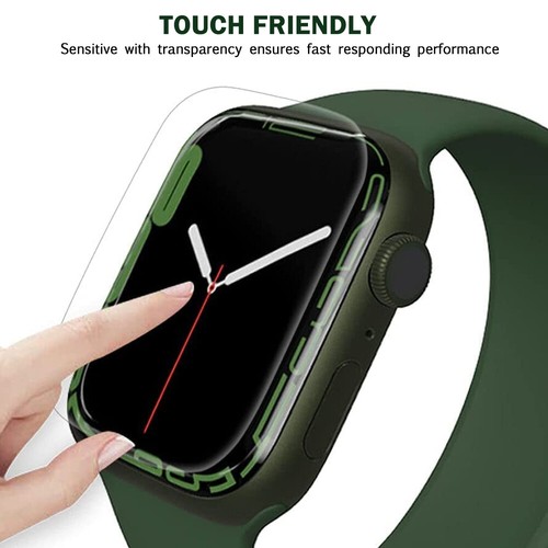 Pour iWatch Series 7 8 9 verre ultra trempé couverture complète 41/45 mm - Photo 6 sur 9