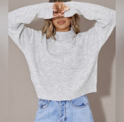 RD Style Mock Neck Sweater Gray Size XS