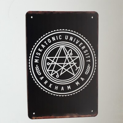 H. P. Lovecraft Blechschild 20x30 cm MISKATONIC UNIVERSITY ARKHAM MA