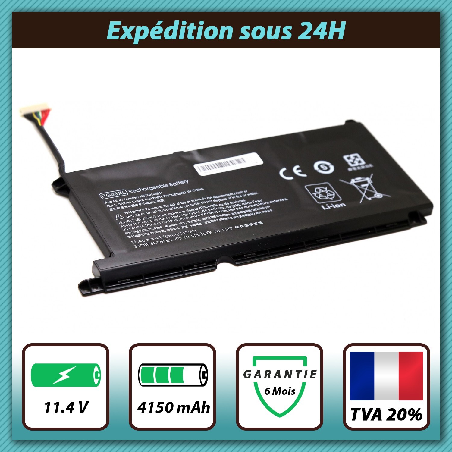 Batterie PG03XL résout les coupures sur HP Pavilion Gaming 15-ec1000