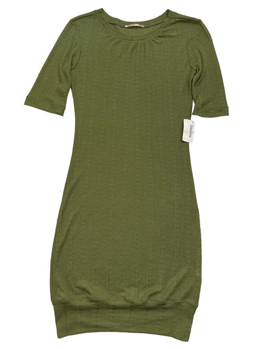 neiman marcus knit dresses PETE Collection Sz XS 1/2 Sleeve Eyelet Mini Dress Green USA sequin prom dress green