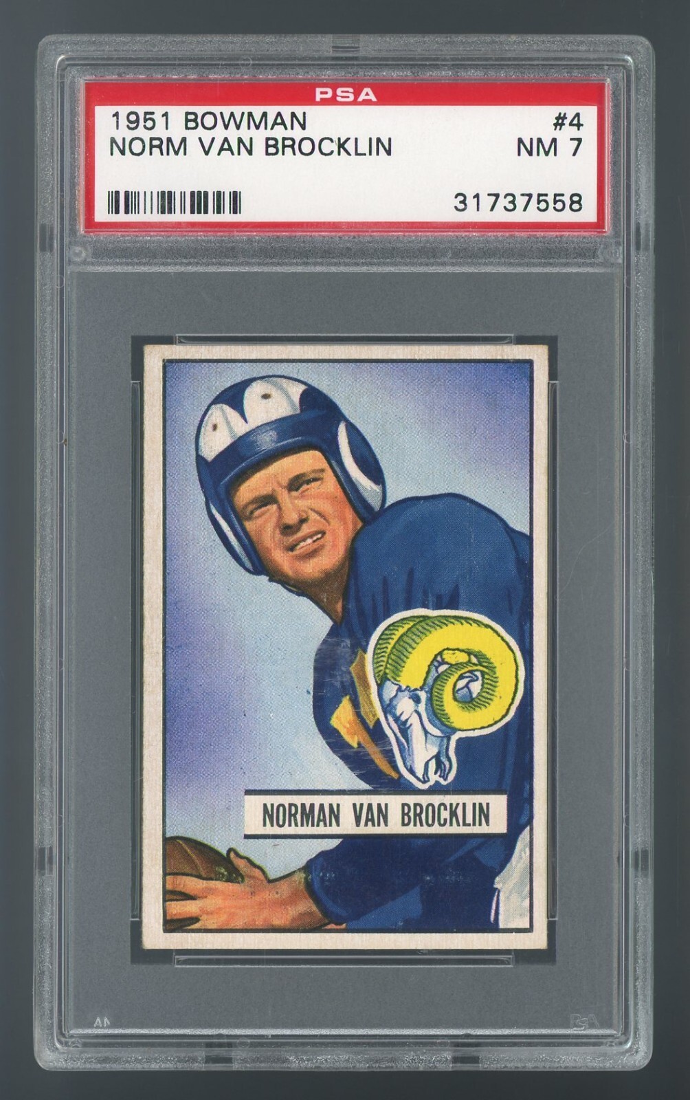 1951 Bowman #4 Norm Van Brocklin PSA 7 NM **REMX#31737558**