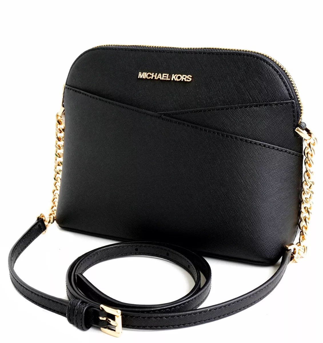 Michael Kors Shoulder Bag Jet Set Travel Md Dome Crossbody Black