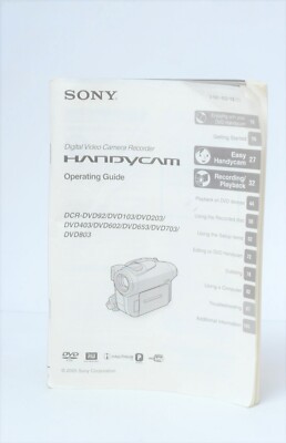  C400シリーズ リペアマニュアルDVD Sony Handycam Manual for DCR-DVD92/DVD103/DVD203/DVD403/DVD602