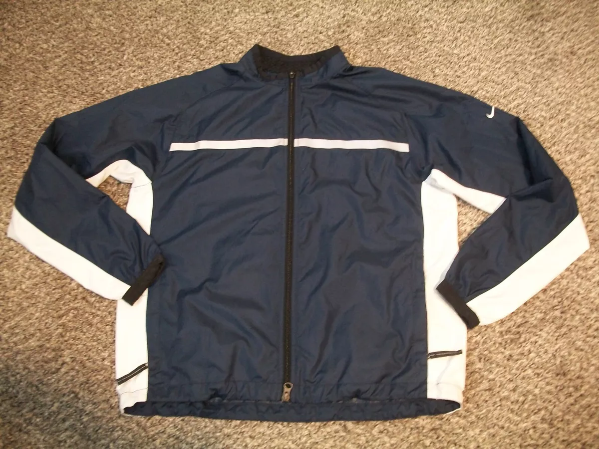 EUC BOYS SIZE M 8 10 NIKE NAVY BLUE WINDBREAKER JACKET COAT 1252