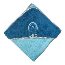 Regenbogen Kapuzenhandtuch mit Name, schönes Geschenk fürs Baby, baden