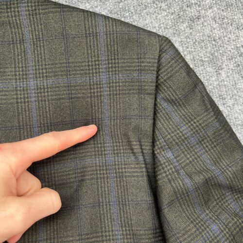 ISAIA Blazer Mens 38 8R Glen Plaid Wool Check Sport Coat Jacket Green *FLAWS* - Picture 20 of 23