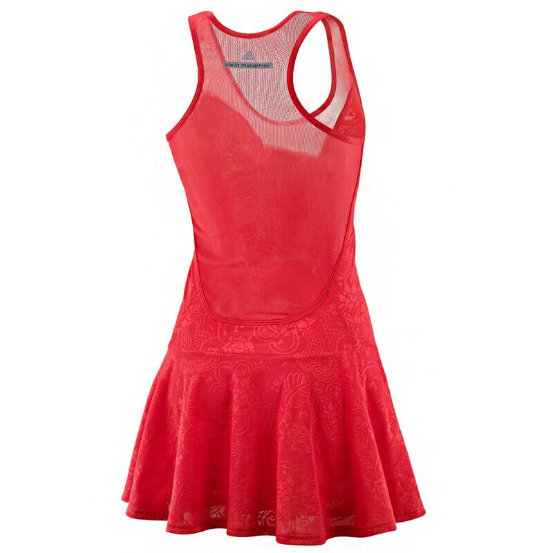 udstilling gå Vær stille Stella McCartney x Adidas Tennis Performance Dress Sz L Floral Mesh Tomato  Red | eBay