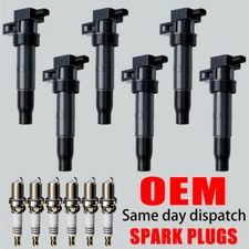 6X OEM Ignition Coils + 6X Iridium Spark Plugs for Hyundai Santa Fe Kia V6 UF546
