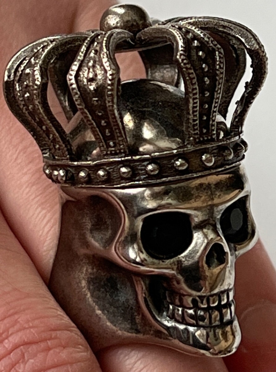 ALEXANDER MQUEEN キーホルダー スカル 希少です New Alexander McQueen Queen Skull 3D Head Logo Black Crystal