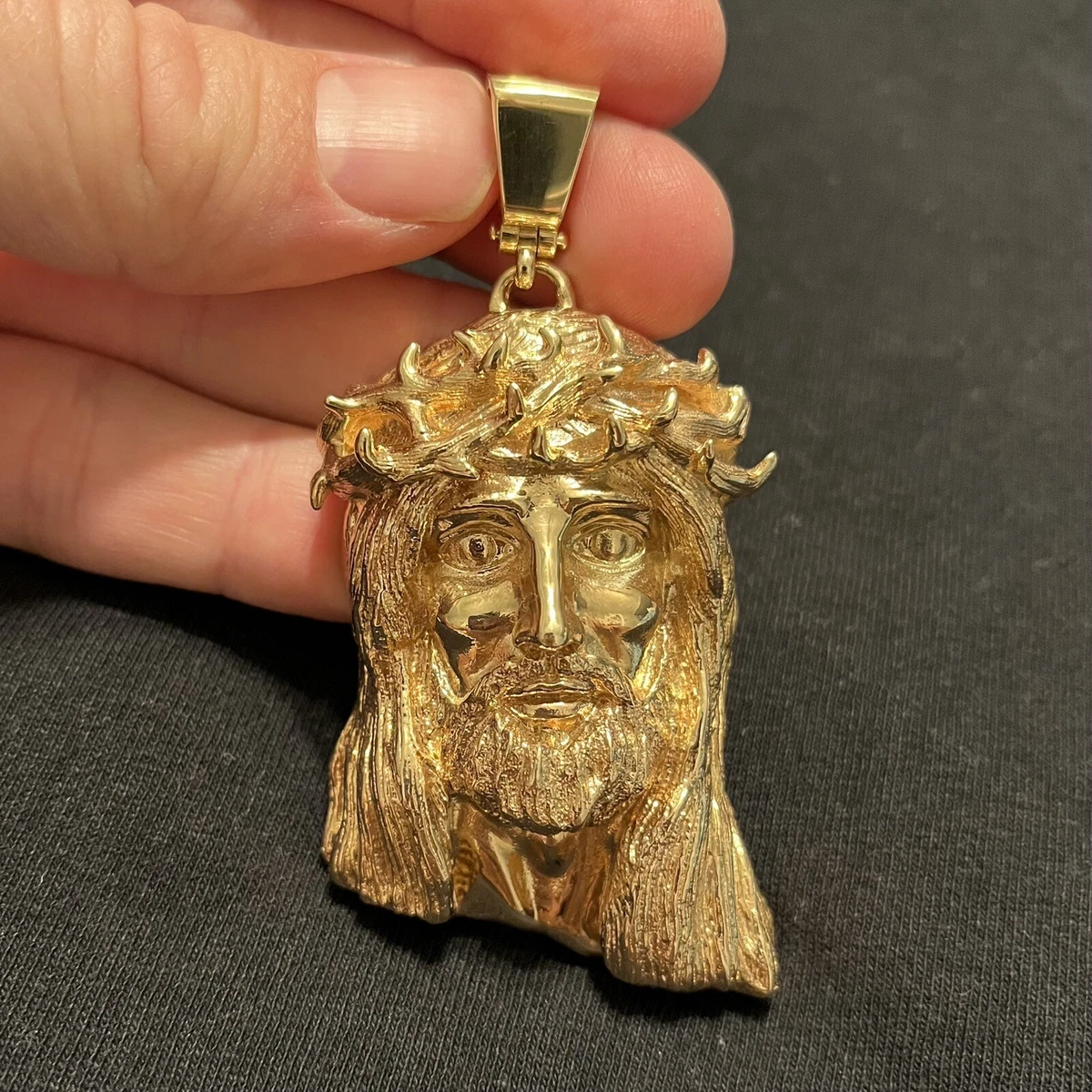 Solid 14k Gold Custom Jesus Piece ( Pendant ) 143.6 Grams Yellow Biggie  Cuban | eBay