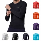 EXIO Mens Compression Base Layer Top Cool Dry Long Sleeve Workout Shirt R01