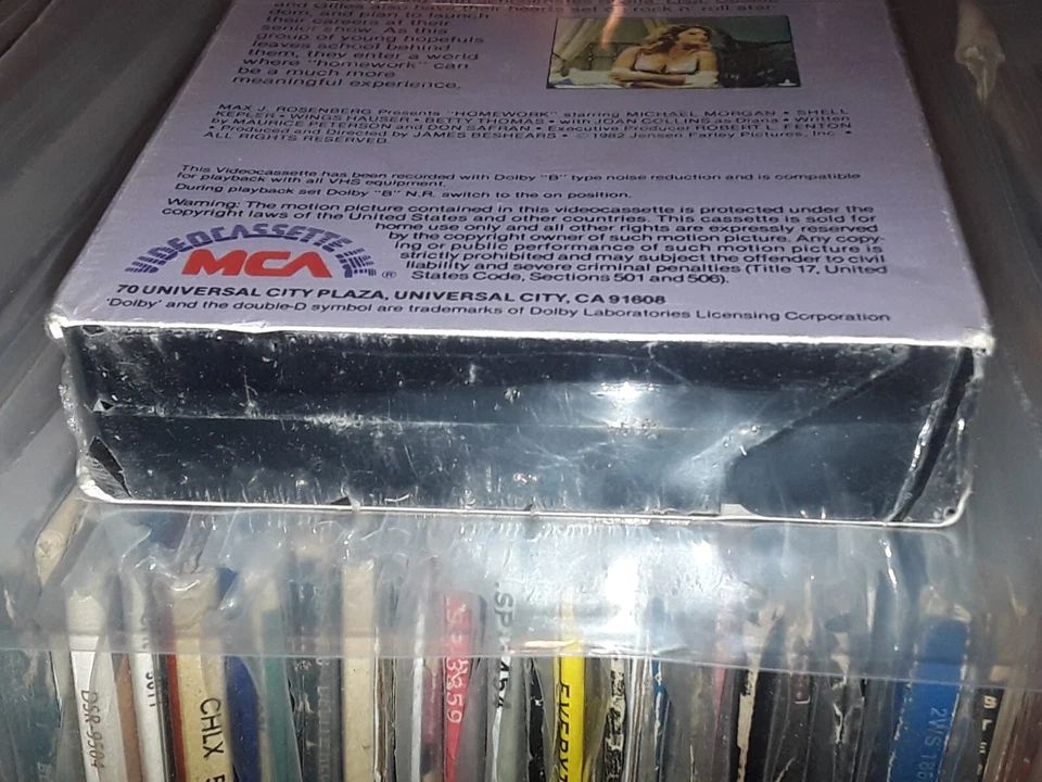 HOMEWORK VHS 1982 MCA WATERMARK JOAN COLLINS BETTY THOMAS TEEN SEX COMEDY SEALED - Image 3 of 4