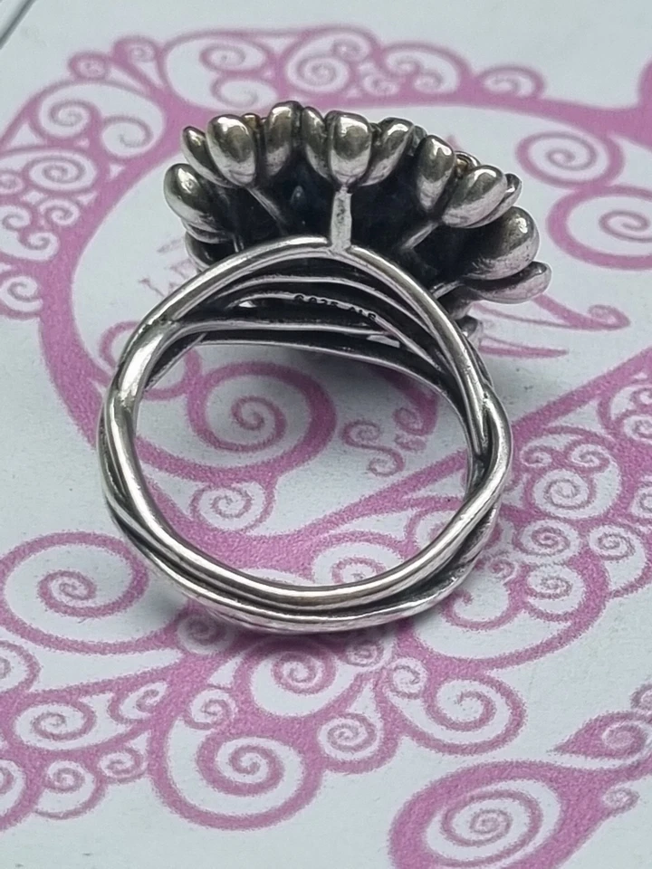 Genuine Pandora Silver & 14K Gold Large Forever Bloom Ring 190857spb Size 54 - Image 4 of 4