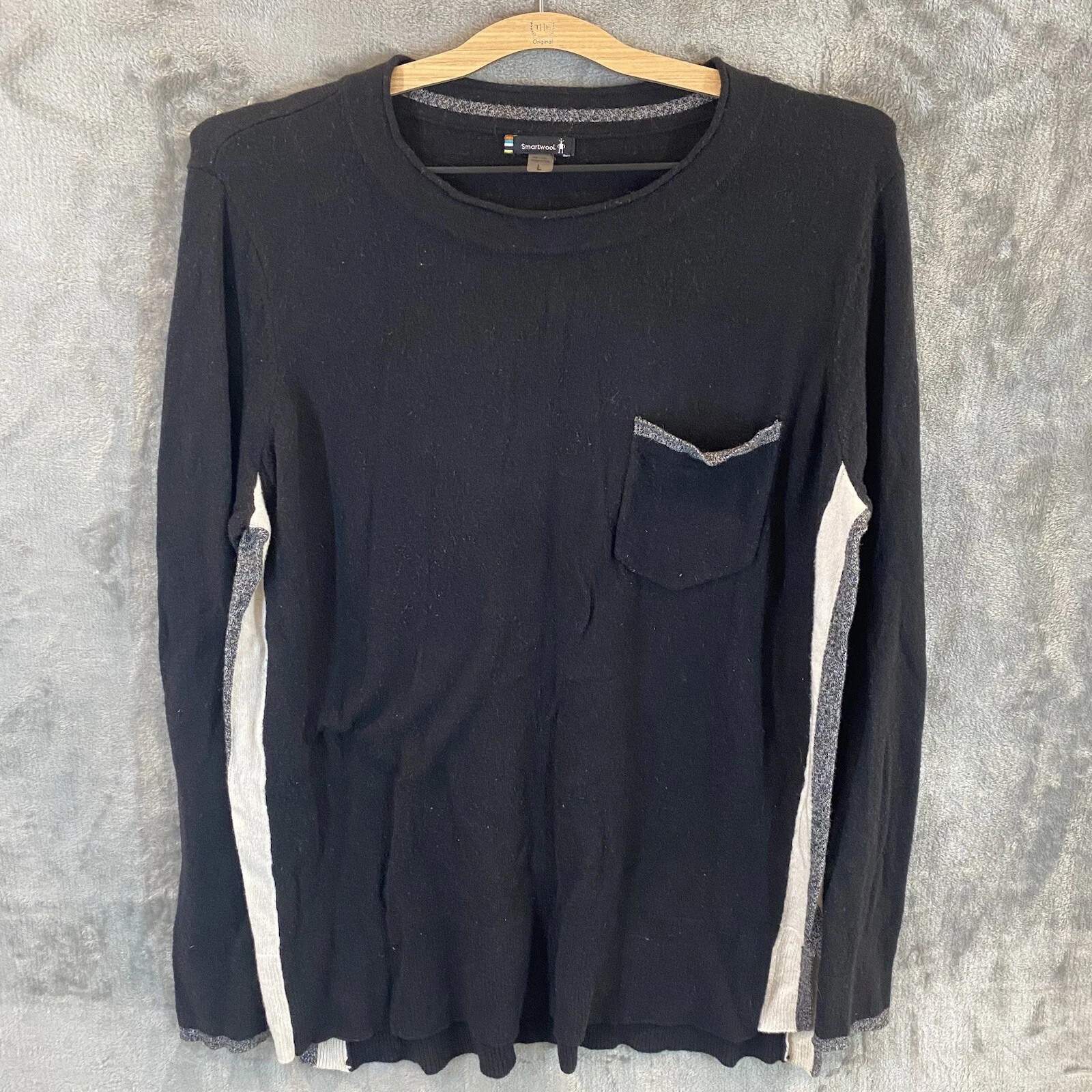 smartwool wool blend shadow pine pocket lightweight sweater
