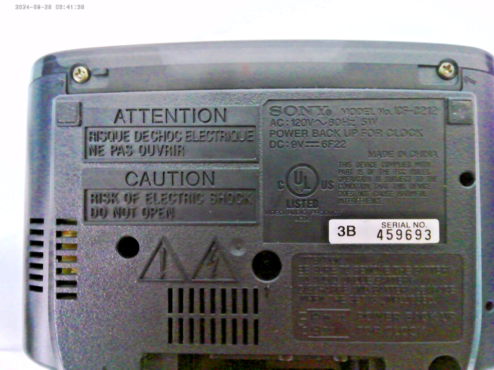 Sony ICFC212 Dream Machine Alarm Clock AM/FM Radio Tested/Functional