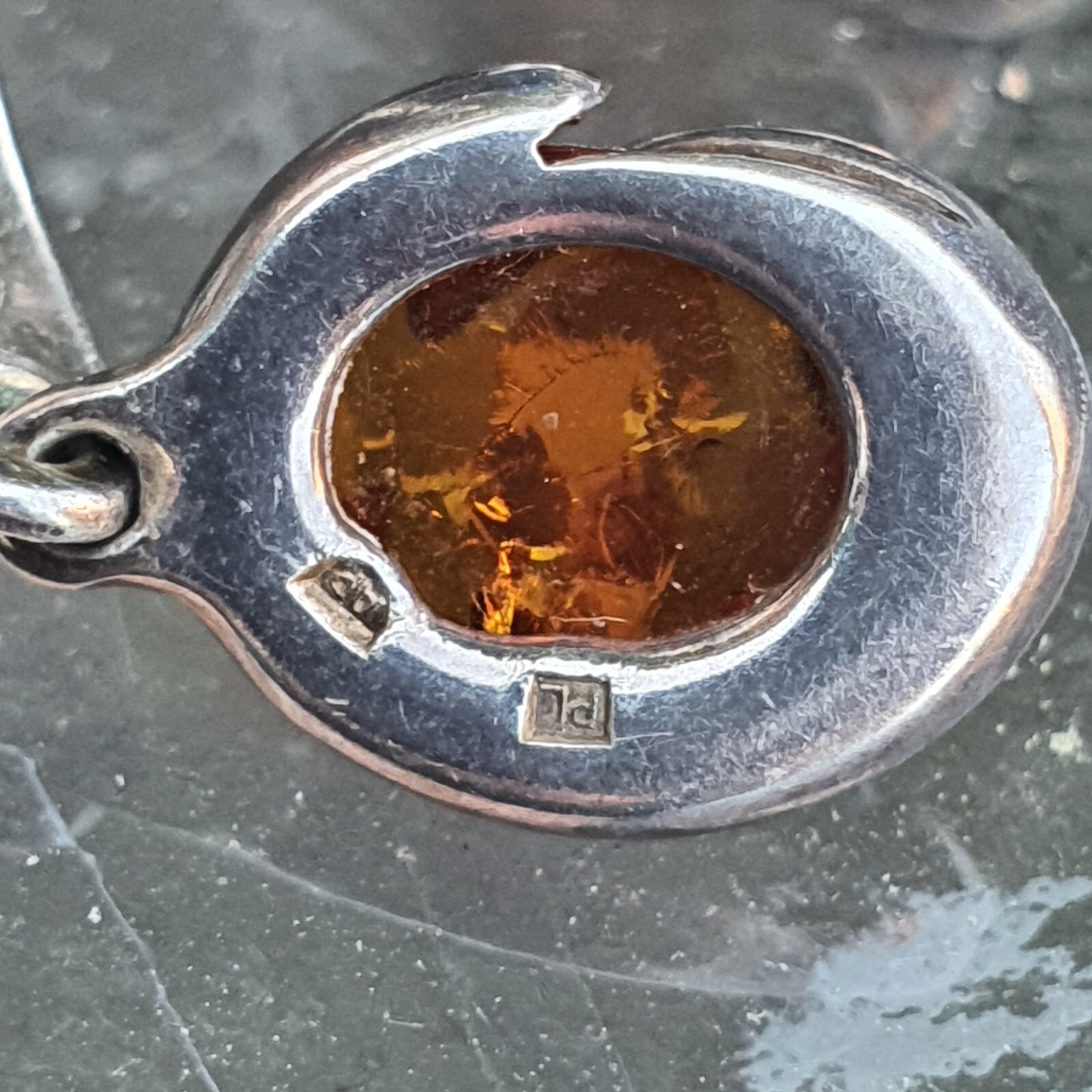 Photo 3 of Sterling Silver Amber Dangle Drop Earrings E12