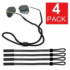 4-Pack Neck Strap Sport Sunglass Eyeglass Read Glasses Cord Lanyard Holder Black