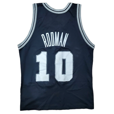 Vintage SAN ANTONIO SPURS Jersey Mens 40 Black White DENNIS RODMAN